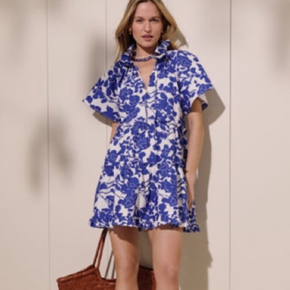 NWT | Tuckernuck Thea Mini Dress | Blue and White Floral | Size: M